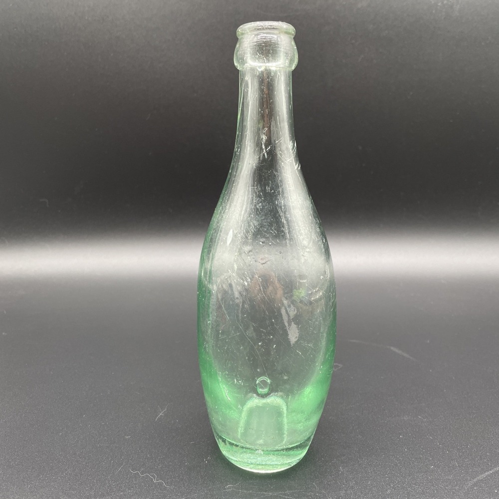 Antique Cannington, Shaw & Co. Aqua Blue-Green Blown Glass Blob Top Bottle Glows